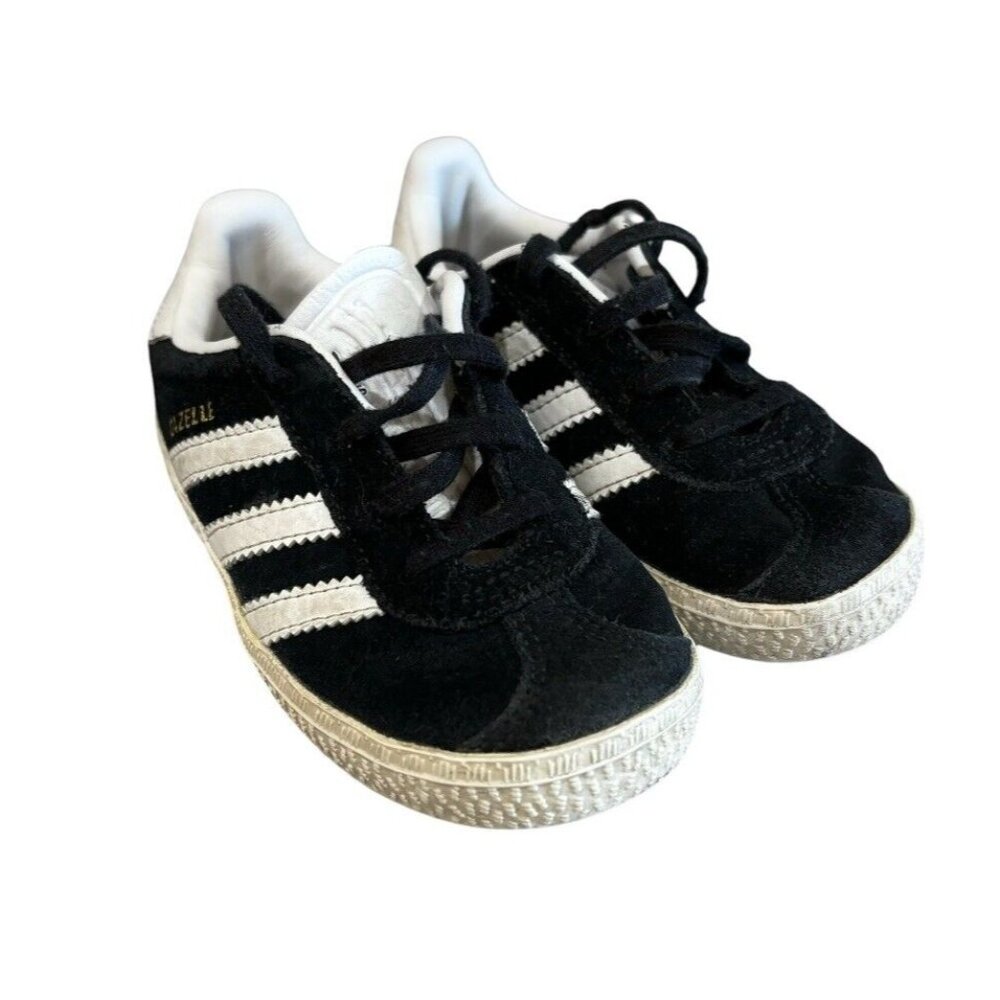 Adidas Originals Gazelle Toddler Size 7K Black White Athletic Shoes Sneakers